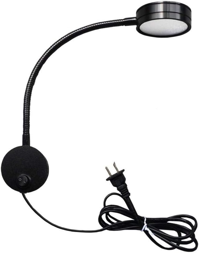 5W Wall Mounted Reading Light Flexible Gooseneck LED Sconce Lamp with Plug & Switch for Bedroom, Office, Workbench, Studio (03 Black Cool)