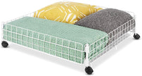 Whitmor Rolling White Wire Underbed Cart