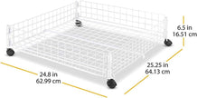 Whitmor Rolling White Wire Underbed Cart
