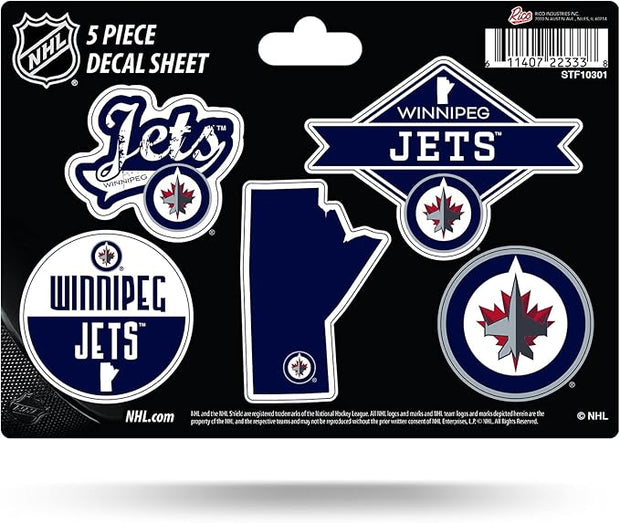 Rico Industries NHL Winnipeg Jets 5-Piece Die-Cut Decal Sheet