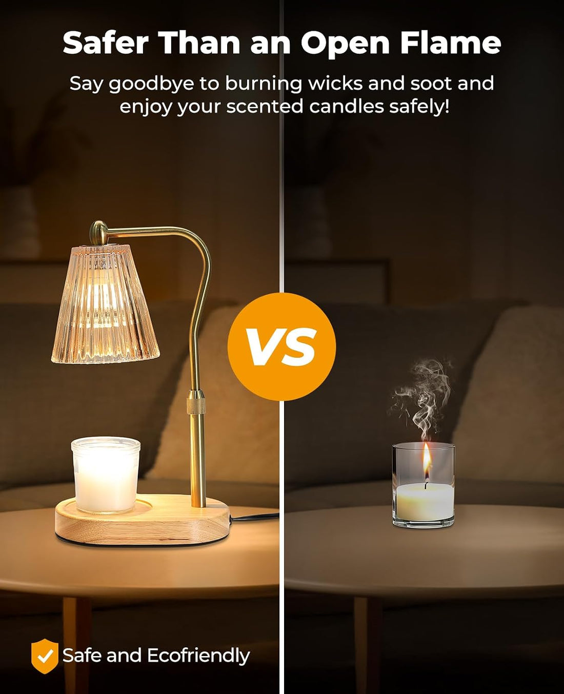 Candle Warmer Lamp, Candle Warmer with Timer and Dimmer, Adjustable Height Electric Candles Lamp with 2 Bulbs for Scented Jar, Wax Melter Lamp