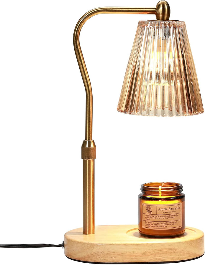 Candle Warmer Lamp, Candle Warmer with Timer and Dimmer, Adjustable Height Electric Candles Lamp with 2 Bulbs for Scented Jar, Wax Melter Lamp