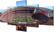 5 Panel Denver Canvas Wall Art American Soccer Prints Sports Artwork Wall Decor Home Picture for Bedroom Living Room Broncos Stadium Paintings Posters Framed Ready to Hang, 50