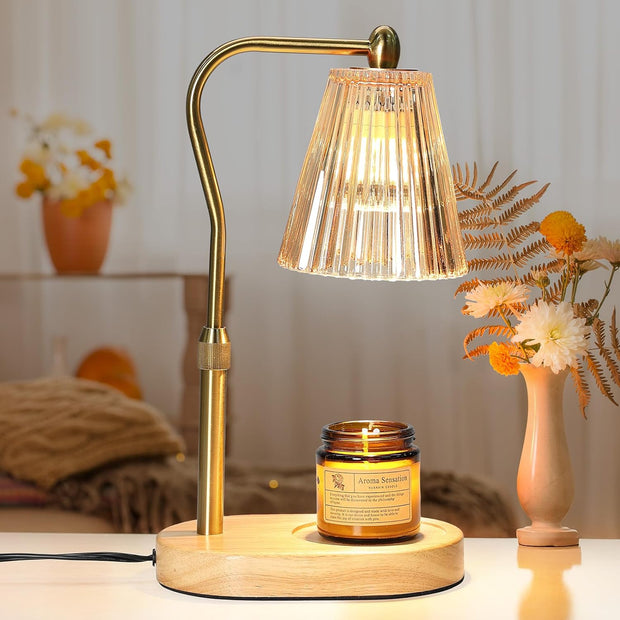Candle Warmer Lamp, Candle Warmer with Timer and Dimmer, Adjustable Height Electric Candles Lamp with 2 Bulbs for Scented Jar, Wax Melter Lamp