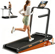 Walking Pad Treadmill with 17% Manual Incline, Quiet Under Desk Treadmills for Home & Office, Compact Foldable Treadmill with Handles and 3.0HP Brushless