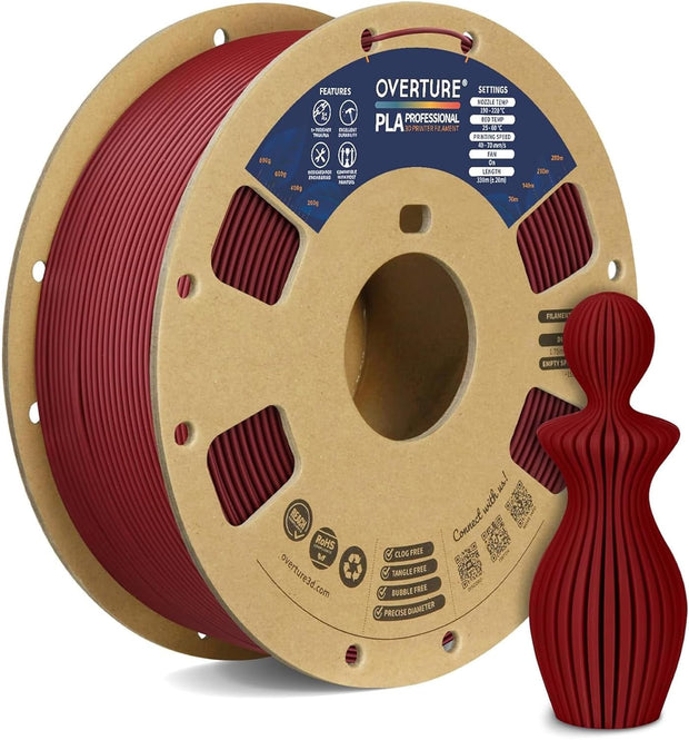 Case of 10 KG OVERTURE PLA Professional Filament 1.75mm, Professional 3D Printer Filament 1kg ASSORTED COLORS