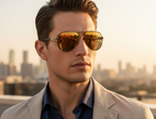CARRERA 1062/S I46/YL GOLD BLACK POLARIZED MIRRORED LENS SUNGLASSES 62-14-145