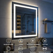 28x36 LED Bathroom Vanity Mirror with Lights Lighted Vanity Mirror for Wall, Anti-Fog