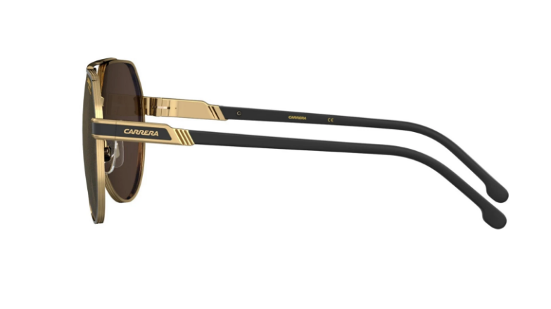 CARRERA 1062/S I46/YL GOLD BLACK POLARIZED MIRRORED LENS SUNGLASSES 62-14-145