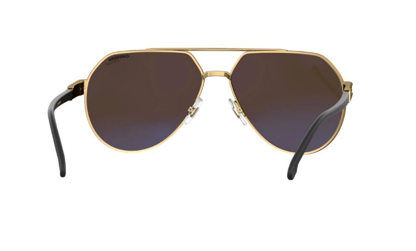 CARRERA 1062/S I46/YL GOLD BLACK POLARIZED MIRRORED LENS SUNGLASSES 62-14-145