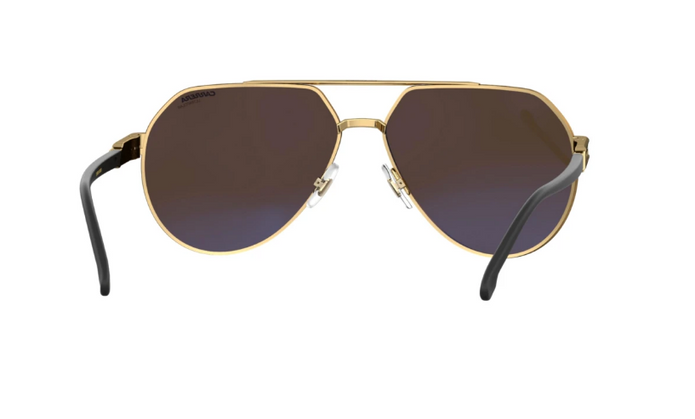 CARRERA 1062/S I46/YL GOLD BLACK POLARIZED MIRRORED LENS SUNGLASSES 62-14-145