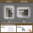 28x36 LED Bathroom Vanity Mirror with Lights Lighted Vanity Mirror for Wall, Anti-Fog