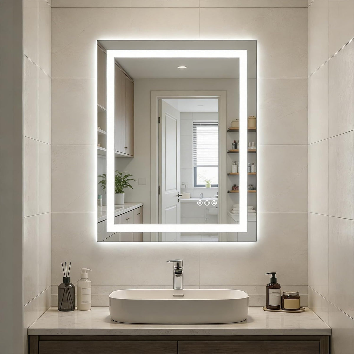 28x36 LED Bathroom Vanity Mirror with Lights Lighted Vanity Mirror for Wall, Anti-Fog