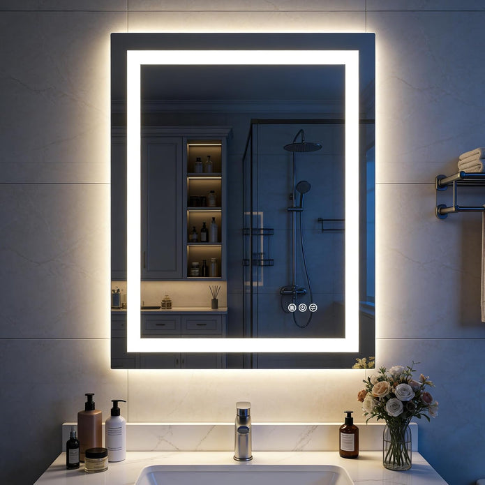 28x36 LED Bathroom Vanity Mirror with Lights Lighted Vanity Mirror for Wall, Anti-Fog