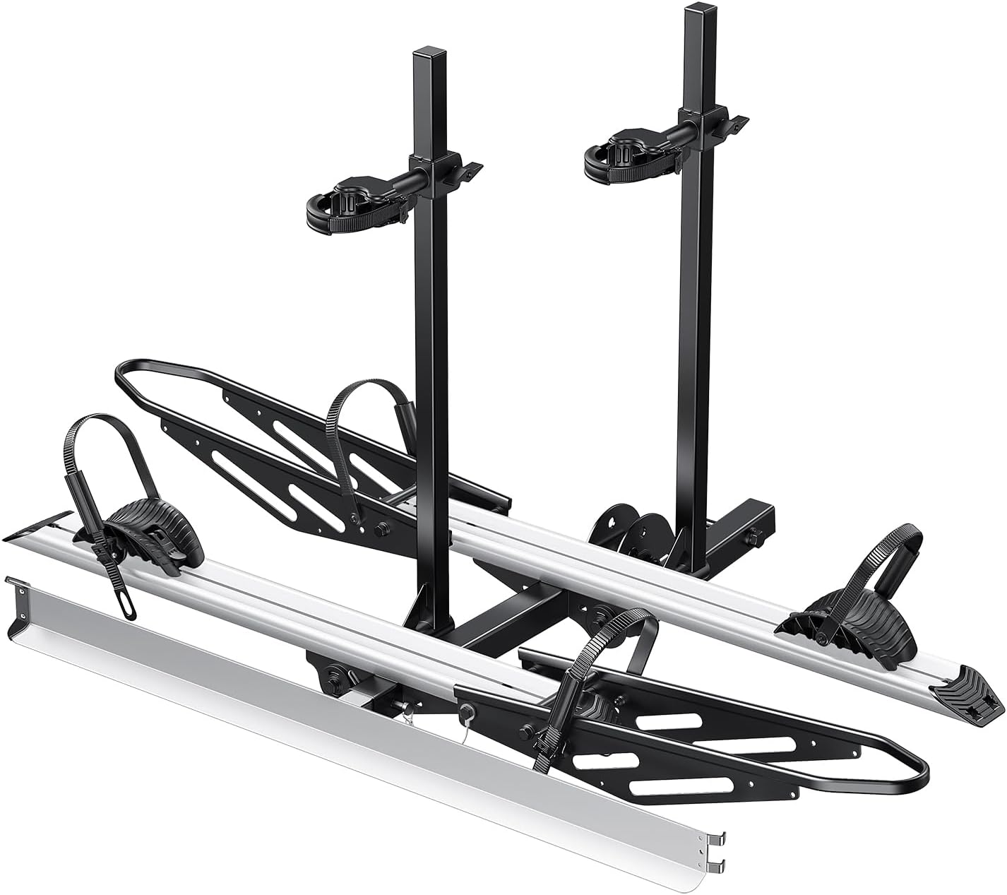 USED/LIKE NEW / Young 2-Bike Ebike Hitch Rack with Ramp, 200 lbs Capacity for Car, SUV