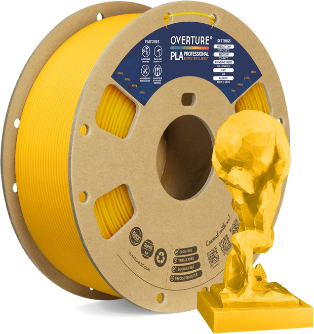 Case of 10 KG OVERTURE PLA Professional Filament 1.75mm, Professional 3D Printer Filament 1kg ASSORTED COLORS