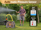 USED FLUENTPOWER 1.5HP Automatic Garden Booster Pump with Integrated Prefilter, 1300GPH, Lift 150FT, Portable Shallow Well Jet Pump, Water Transfer Draining Pump for Home Garden Lawn Sprinkler Irrigation