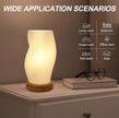 Zenply Novelty Small Table Lamp for Bedroom, Vintage Style Striped Small Night Light Lamp