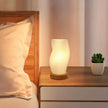 Zenply Novelty Small Table Lamp for Bedroom, Vintage Style Striped Small Night Light Lamp
