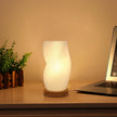 Zenply Novelty Small Table Lamp for Bedroom, Vintage Style Striped Small Night Light Lamp