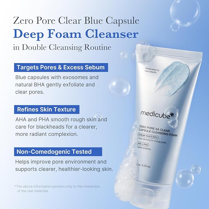 Zero Pore SA Clear Capsule Cleansing Foam by Medicube for Women - 4.23 oz Cleanser