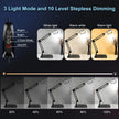 10x Magnifying Glass with Light and Stand, 3 Color Modes, 10 Square, Black