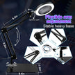 10x Magnifying Glass with Light and Stand, 3 Color Modes, 10 Square, Black