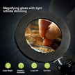 10x Magnifying Glass with Light and Stand, 3 Color Modes, 10 Square, Black