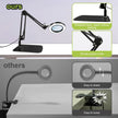 10x Magnifying Glass with Light and Stand, 3 Color Modes, 10 Square, Black