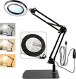 10x Magnifying Glass with Light and Stand, 3 Color Modes, 10 Square, Black
