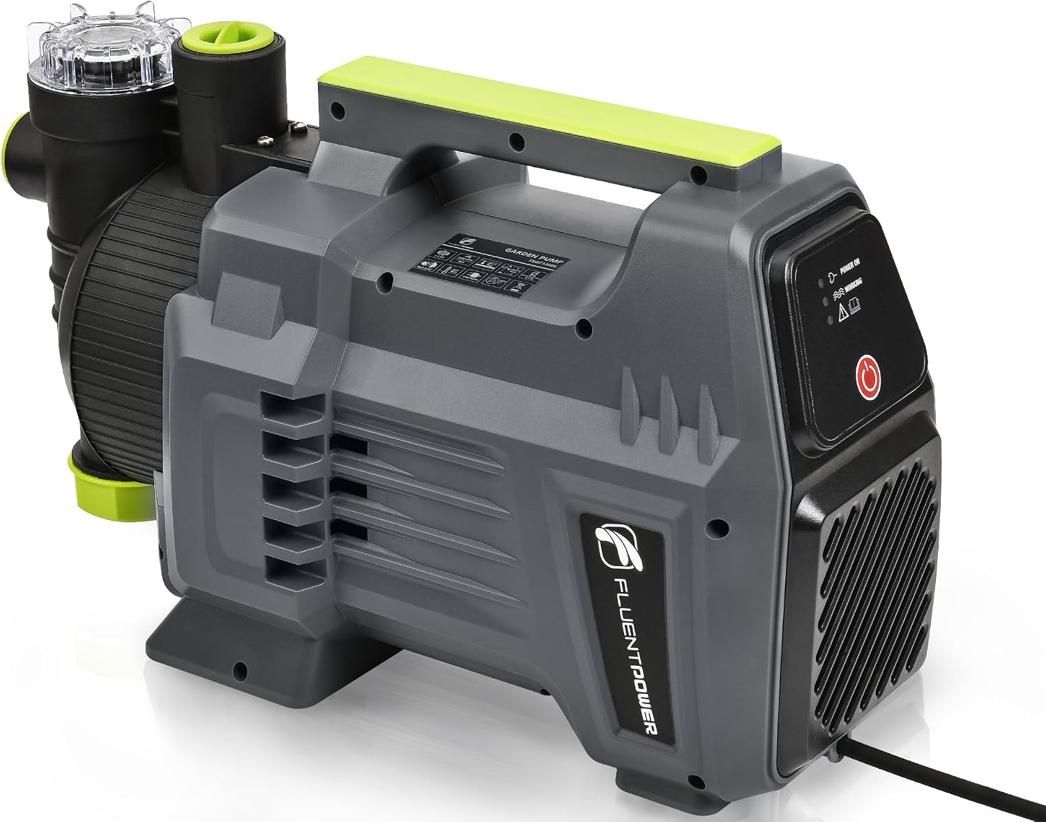 USED FLUENTPOWER 1.5HP Automatic Garden Booster Pump with Integrated Prefilter, 1300GPH, Lift 150FT, Portable Shallow Well Jet Pump, Water Transfer Draining Pump for Home Garden Lawn Sprinkler Irrigation
