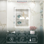 LED Mirror Bathroom Mirror with Lights, Lighted Vanity Mirror, Anti-Fog