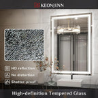 LED Mirror Bathroom Mirror with Lights, Lighted Vanity Mirror, Anti-Fog