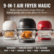 Non-Toxic Air Fryer - Glass AirFryer 5 Quart w/ 360 Visibility, Self-Cleaning, 400F Vortex Air Fryer for Even Cooking, BPA-Free Teflon Free, 9-in-1 Functions, Rotisserie, Roast, Bake (Black)