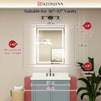 LED Mirror Bathroom Mirror with Lights, Lighted Vanity Mirror, Anti-Fog