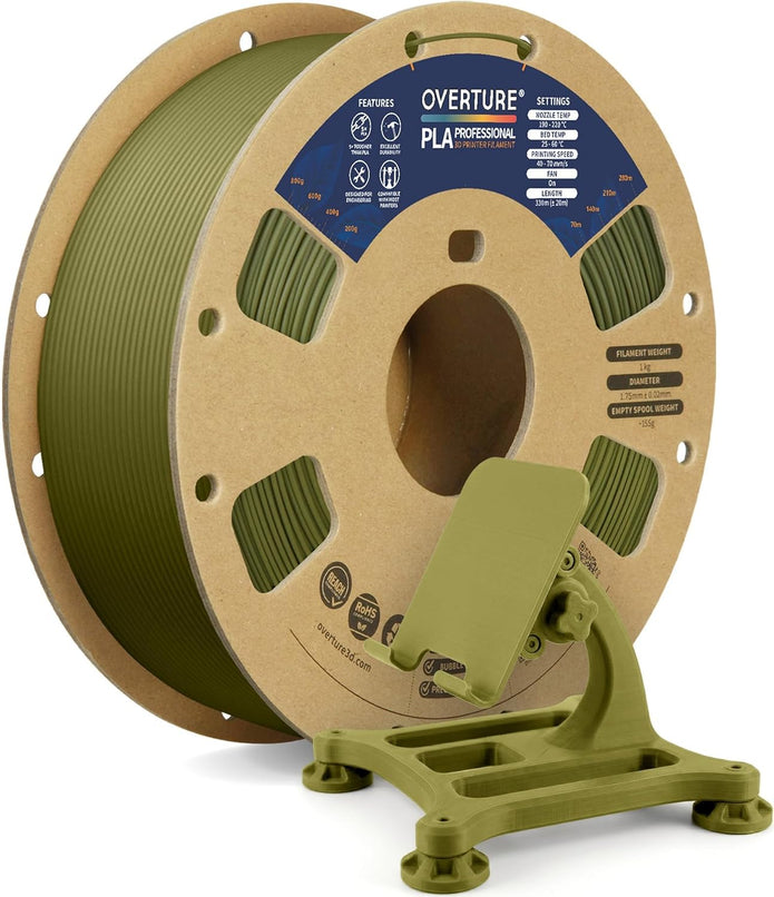 Case of 10 KG OVERTURE PLA Professional Filament 1.75mm, Professional 3D Printer Filament 1kg ASSORTED COLORS