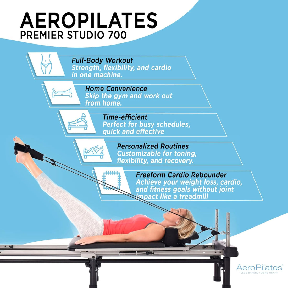 AeroPilates Reformer 651 Whole Body Resistance Pilates Workout Board Machine / 55-4700