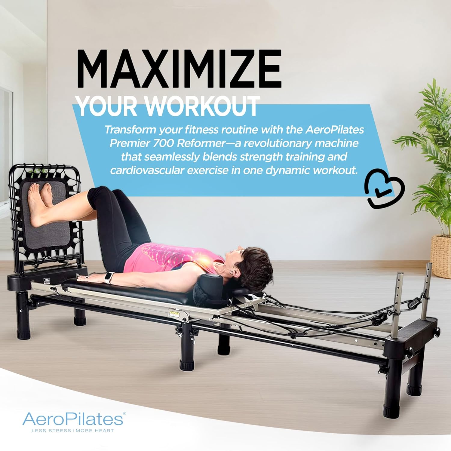 AeroPilates Reformer 651 Whole Body Resistance Pilates Workout Board Machine / 55-4700