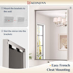30 x 36 Inch Brushed Nickel Mirror for Bathroom Rectangle Square Corner Modern
