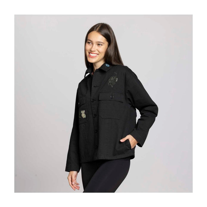 Pokemon Center Budew, Roselia & Roserade Pokémon Nature: Fall Black Utility Jacket - Women/ M