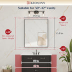 30 x 36 Inch Brushed Nickel Mirror for Bathroom Rectangle Square Corner Modern