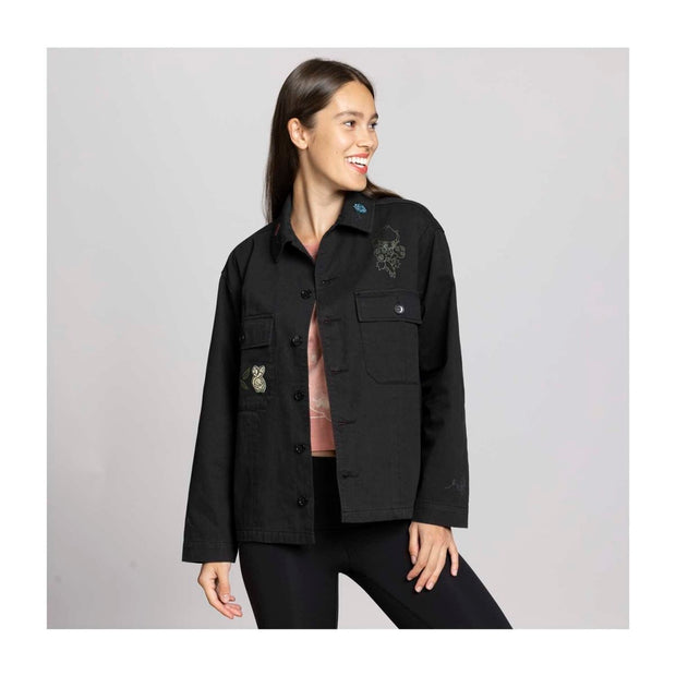 Pokemon Center Budew, Roselia & Roserade Pokémon Nature: Fall Black Utility Jacket - Women/ M