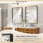 Black Bathroom Mirror 22 x 30 Inch Matte Black Metal Framed Mirror