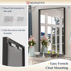Black Bathroom Mirror 22 x 30 Inch Matte Black Metal Framed Mirror