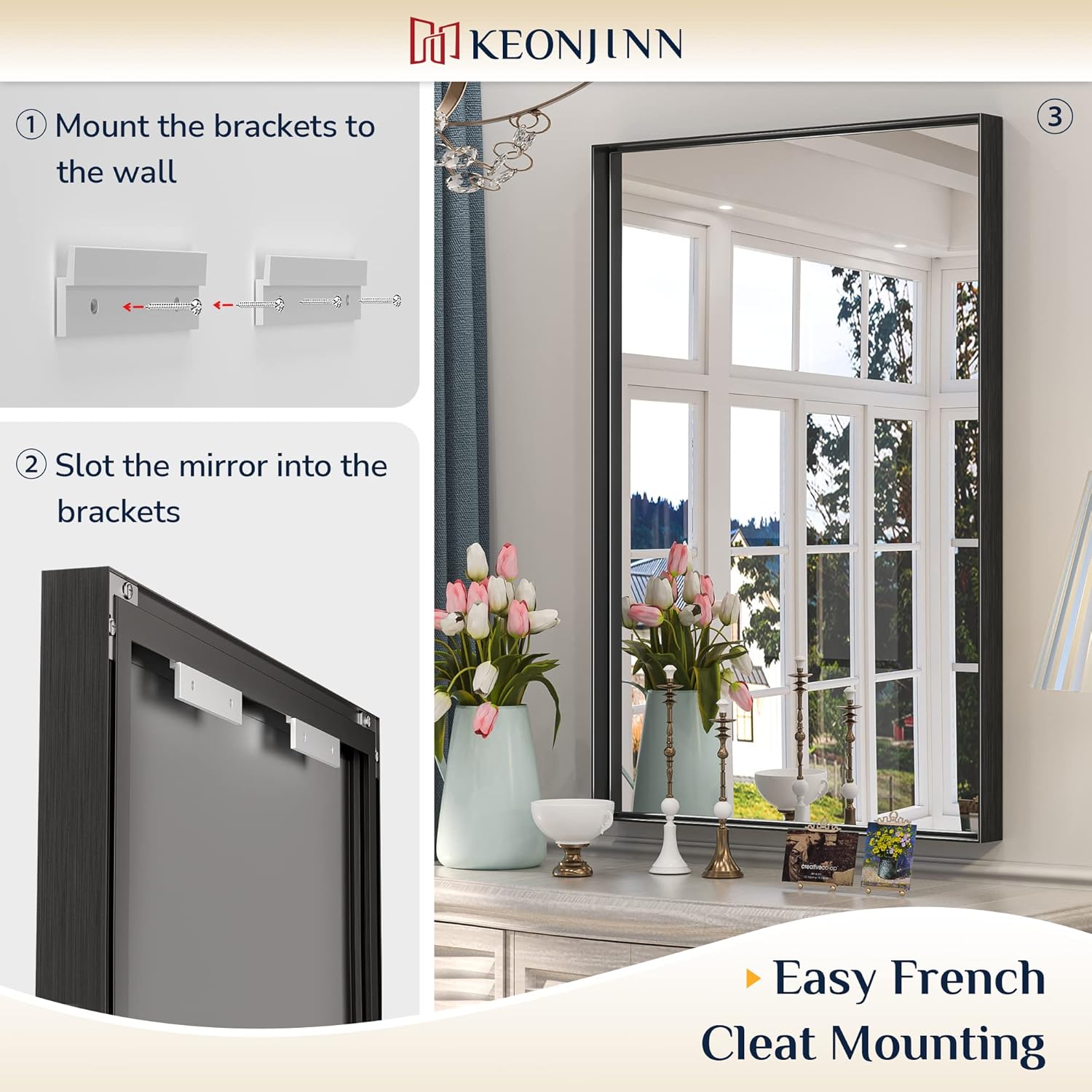 Black Bathroom Mirror 22 x 30 Inch Matte Black Metal Framed Mirror