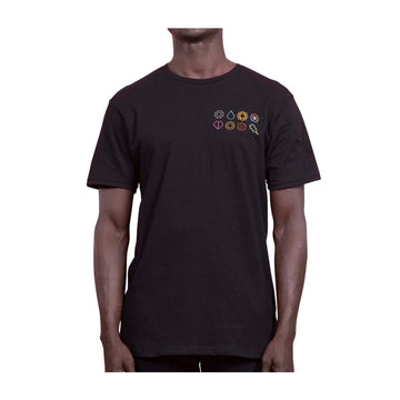 Pokemon Center Kanto Gym Badge Black Relaxed Fit Crew Neck T-Shirt - Adult