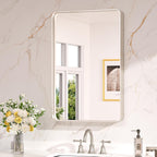 20 x 30 Inch Brushed Nickel Bathroom Mirrors for Over Sink, Rounded Rectangle