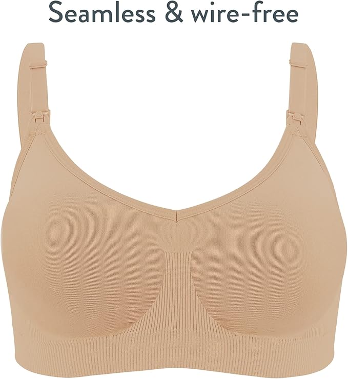 Basics by Bravado Maternity & Nursing Bra Seamless Double Layer, Wirefree, Adjustable for Breastfeeding