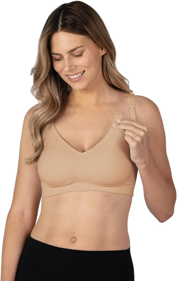 Basics by Bravado Maternity & Nursing Bra Seamless Double Layer, Wirefree, Adjustable for Breastfeeding