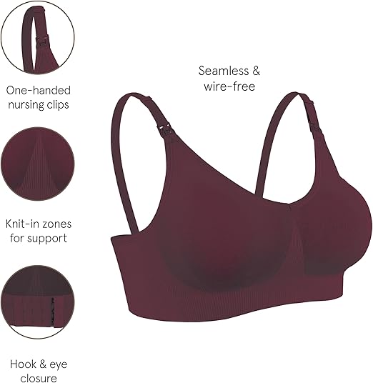 Bravado Designs Nursing Bras for Breastfeeding, Body Silk Seamless Wireless Bras for Women, Full Coverage Maternity Bra